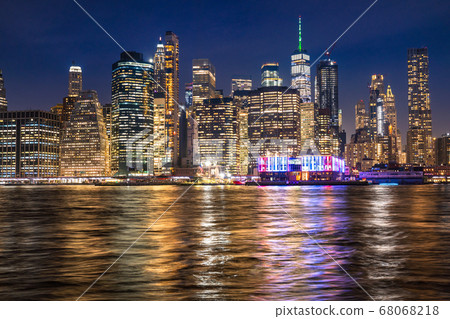 《紐約》曼哈頓夜景，布魯克林大橋公園 68068218