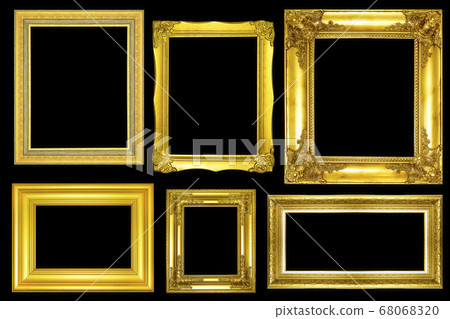 collection of Gold vintage picture and photo frame 68068320