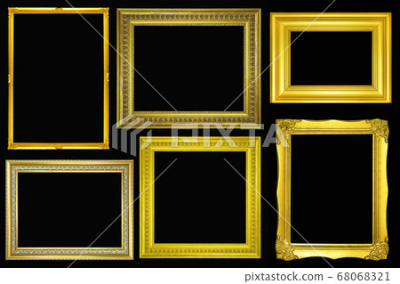 collection of Gold vintage picture and photo frame 68068321