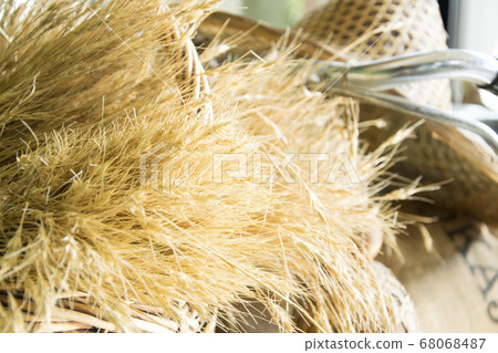 Barley grain and straw hat Barley grain and straw hat 68068487