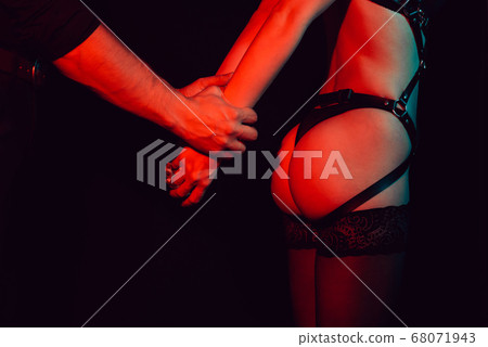 male dominant forcibly holds submissive girl in underwear 68071943