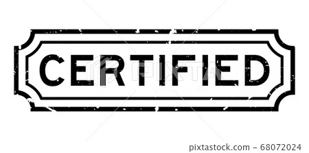 Grunge black certified word rubber seal stamp on white background 68072024