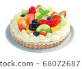 Realistic illustration of colorful fruit tart 68072687