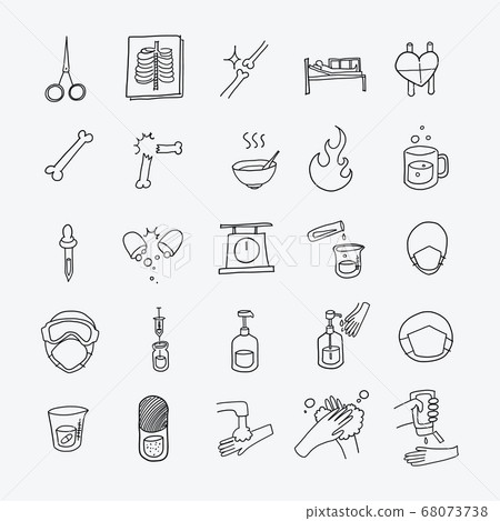 Health vector doodle icons set. Drawing sketch Health vector doodle icons set. Drawing sketch 68073738