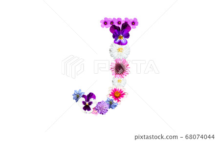 Flower letter (flower font), letter J Flower letter (flower font), letter J 68074044