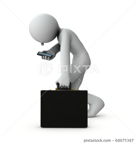 Bad news and discouraged characters. 3D rendering. 68075387