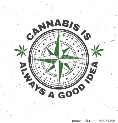 Medical cannabis badge, label with cannabis leaf and wind rose. Vector Vintage typography logo design with cannabis leaf and wind rose silhouette For weed shop, cannabis, marijuana delivery service Medical cannabis badge, label with cannabis leaf and wind rose. Vector Vintage typography logo design with cannabis leaf and wind rose silhouette For weed shop, cannabis, marijuana delivery service 68075596