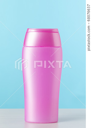Nameless pink plastic bottle for cosmetic product Nameless pink plastic bottle for cosmetic product 68076637