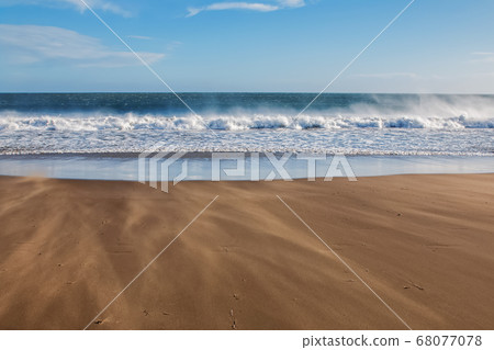 Seashore of Pacific ocean on very windy day Seashore of Pacific ocean on very windy day 68077078