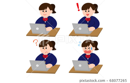 西裝外套女孩參加在線課程(簡單的顏色) 西裝外套女孩參加在線課程(簡單的顏色) 68077265