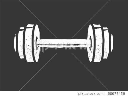 Dumbbell weight vintage icon logo isolated black and white retro style design clipart Dumbbell weight vintage icon logo isolated black and white retro style design clipart 68077456
