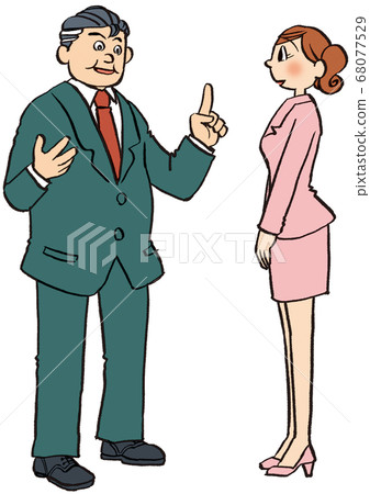 圖手繪商業女性商業老闆諮詢客戶談判 68077529