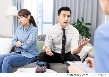Couple having marriage counseling Couple having marriage counseling 68077604