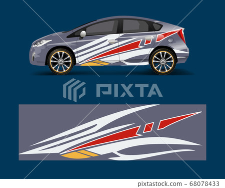 Car decal vector, graphic abstract racing designs 68078433