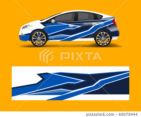 Racing car wrap. abstract strip shapes for Company Racing car wrap. abstract strip shapes for Company 68078444