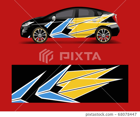 Sport car racing wrap design. vector design Sport car racing wrap design. vector design 68078447