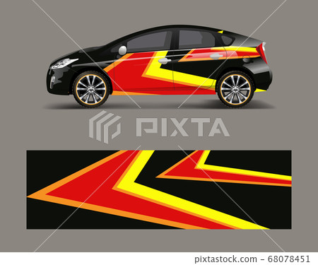 Car decal vector, graphic abstract racing designs 68078451