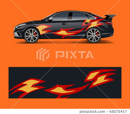 abstract Racing graphic vector for sport car wrap 68078457