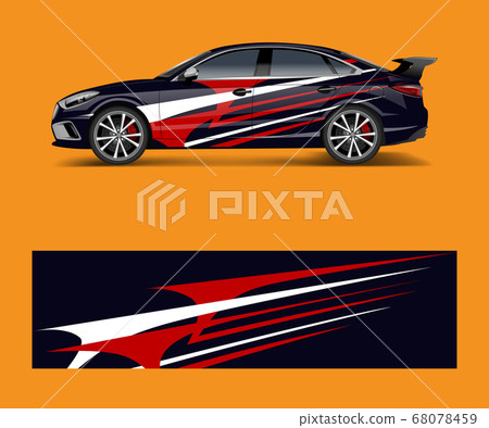 Abstract Sport racing car wrap decal and sticker Abstract Sport racing car wrap decal and sticker 68078459