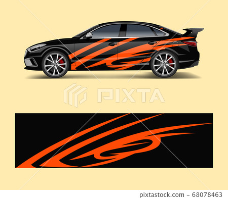 modern stripe for racing car wrap, sticker, and 68078463