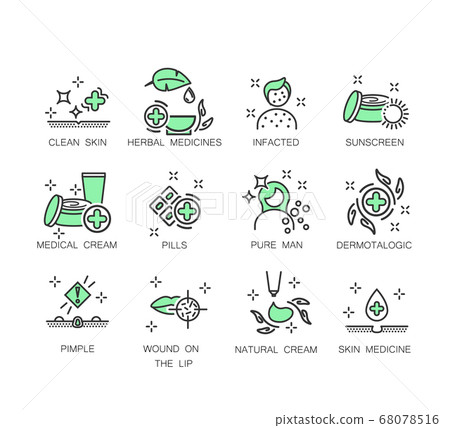 Dermatology icon set 68078516