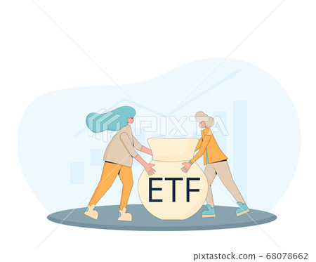 ETF concept. Economic diversification. Two 68078662