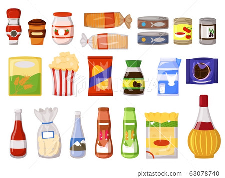 Snacking product set isolated on white background 68078740