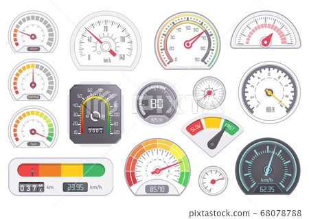 Speedometer icon set isolated on white background Speedometer icon set isolated on white background 68078788