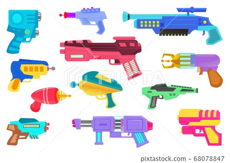 Blaster gun icon set isolated on white background 68078847