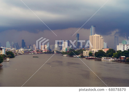 Taksin Bridge with Chao Phraya River, Bangkok 68078870