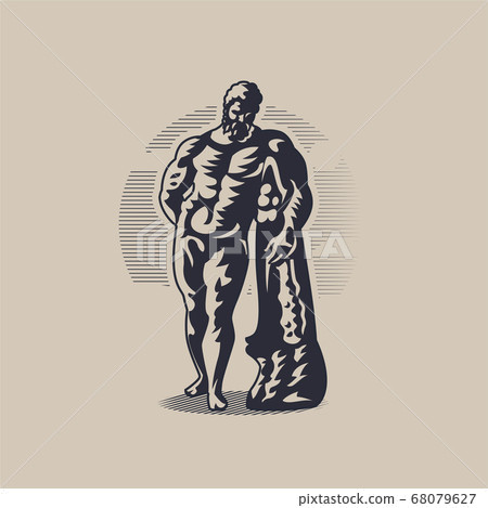 God Hercules. A man with a beard. 68079627