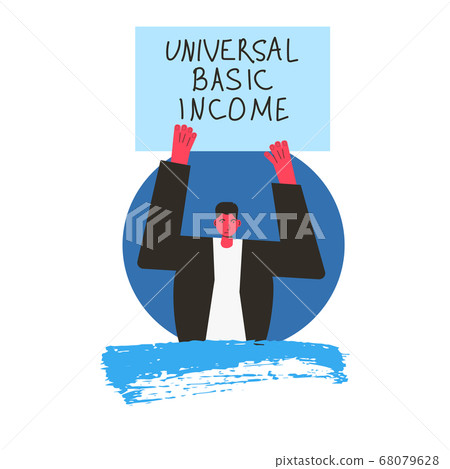 Unic city basic income. Vector flat color concept. Unic city basic income. Vector flat color concept. 68079628