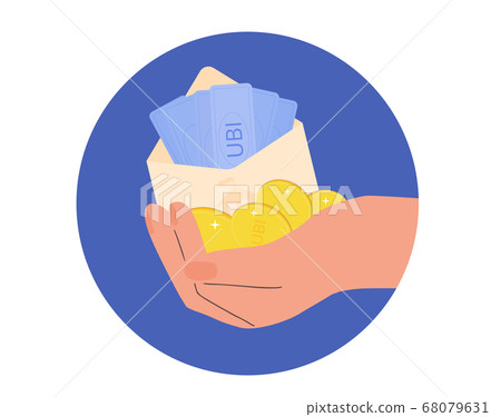 Unic city basic income. Vector flat color concept. Unic city basic income. Vector flat color concept. 68079631