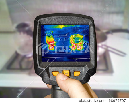 Recording whit Thermal camera, cooking on a gas Recording whit Thermal camera, cooking on a gas 68079707
