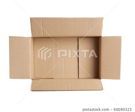 open empty brown rectangular cardboard box for open empty brown rectangular cardboard box for 68080325