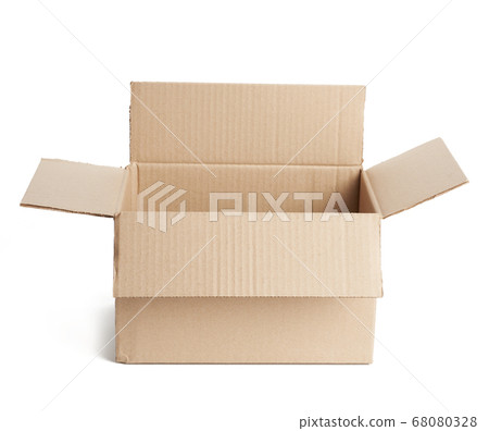 open empty brown rectangular cardboard box for open empty brown rectangular cardboard box for 68080328