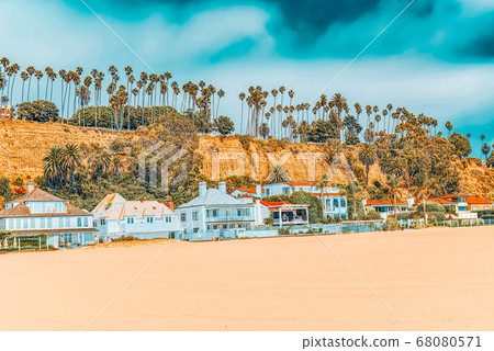 View of the beach of Santa Monica and the Pacific View of the beach of Santa Monica and the Pacific 68080571
