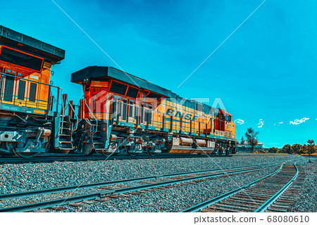 Freight train BNSF Railway Companies on a sunny Freight train BNSF Railway Companies on a sunny 68080610