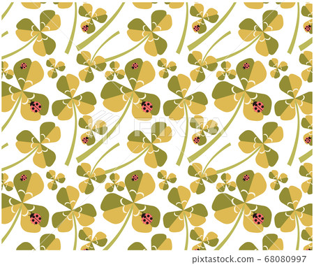 Background image of a ladybug and a three-leaf clover Vector illustration of a colorful clover Background image of a ladybug and a three-leaf clover Vector illustration of a colorful clover 68080997