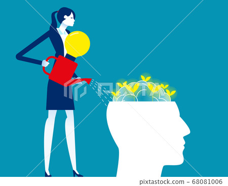 Watering plants with ideas. Creativity and Watering plants with ideas. Creativity and 68081006
