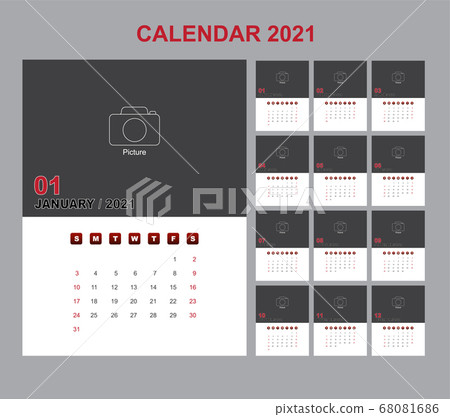 Calendar annual vector template year 2021 for office, layout corporate and company with vertical. Calendar annual vector template year 2021 for office, layout corporate and company with vertical. 68081686