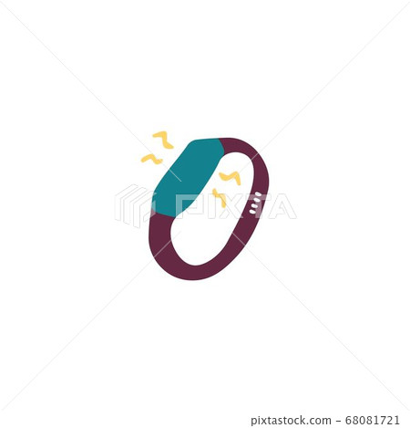 Fitness bracelet. Doodle smart band. Hand drawn vector illustration Fitness bracelet. Doodle smart band. Hand drawn vector illustration 68081721