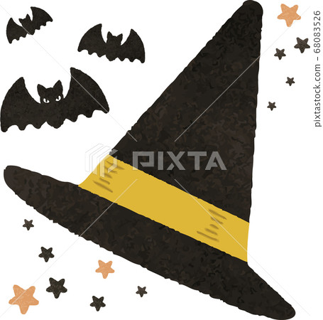 萬聖節鬼，蝙蝠三角帽，手繪風格 68083526