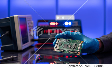 Debugging electronics device. PCB witch 68084156