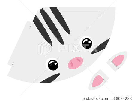 Printable mockup cap zebra. Festive cone template 68084288