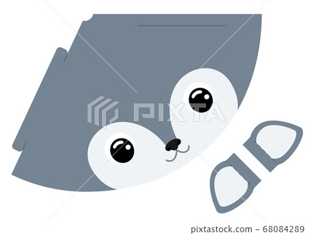 Printable mockup cap wolf. Festive cone template Printable mockup cap wolf. Festive cone template 68084289