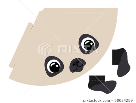 Printable mockup hat dog. Festive cone template 68084299