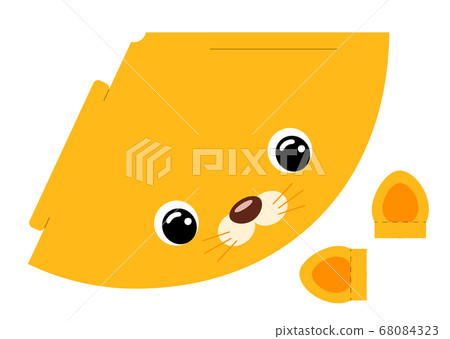 Printable mockup cap lion. Festive cone template Printable mockup cap lion. Festive cone template 68084323