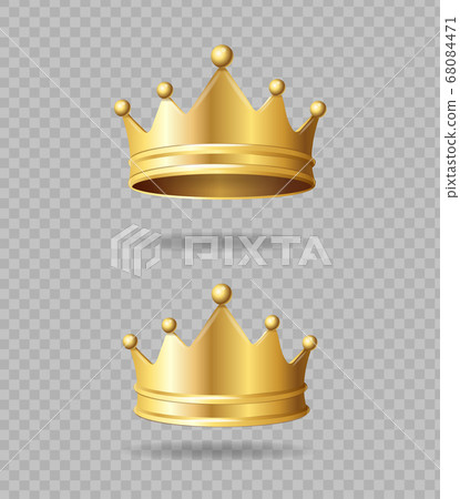 Realistic Detailed 3d Golden Crown Set. Vector Realistic Detailed 3d Golden Crown Set. Vector 68084471