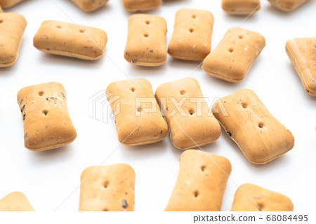 Dried bread white background 68084495